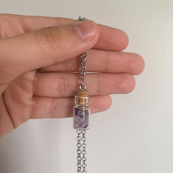Jar Of Amethyst Chain Necklace