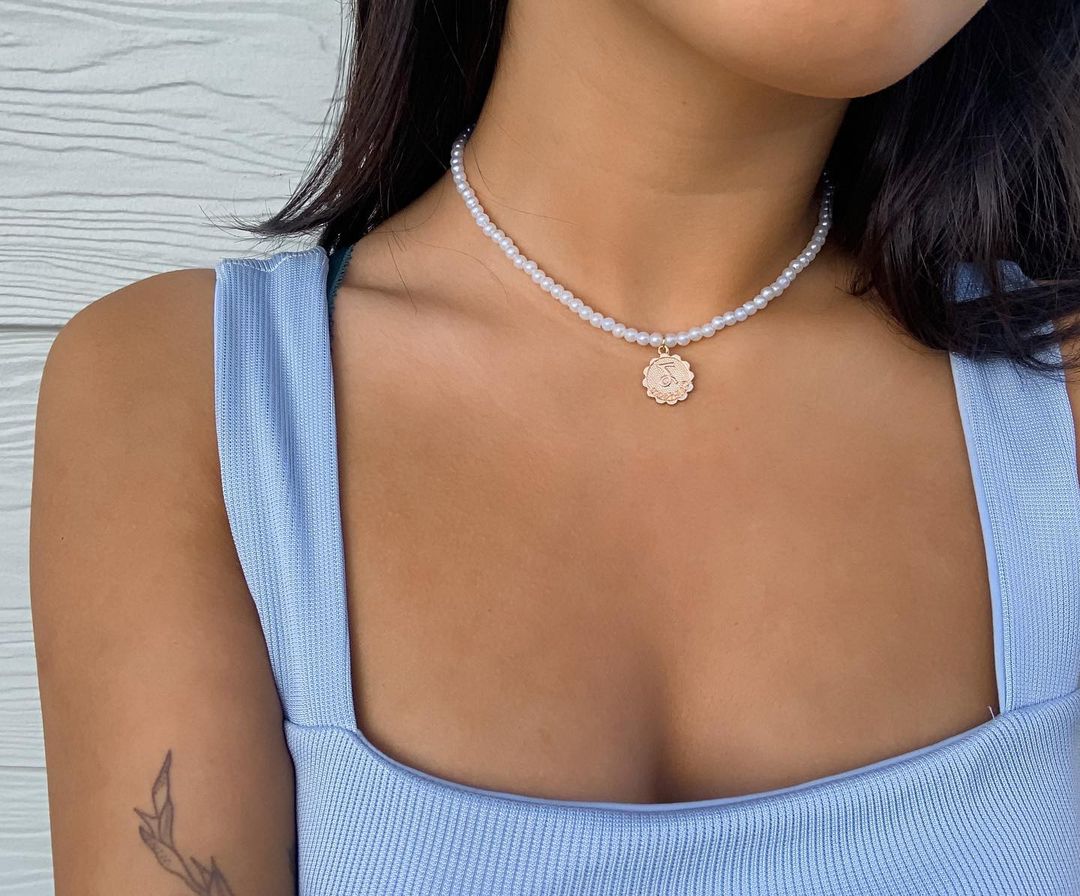 Zodiac Pearl beaded necklace