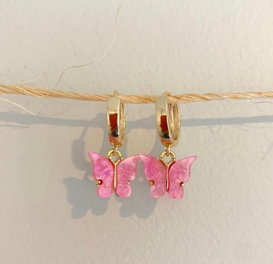 18k Gold Plated Mariposa Huggie Hoop Earrings