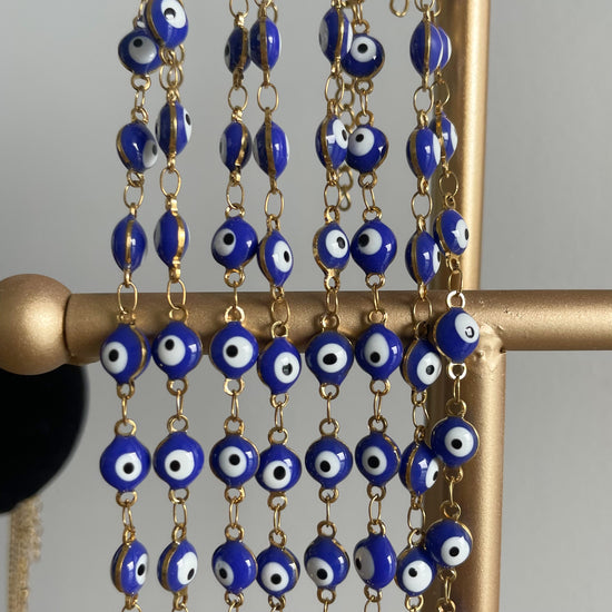 Load image into Gallery viewer, Evil Eye Link Necklace
