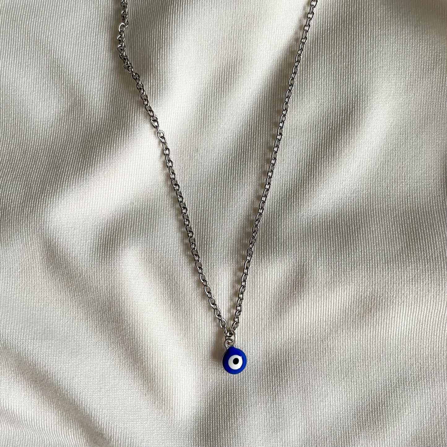Load image into Gallery viewer, Dainty Silver Evil Eye Chain
